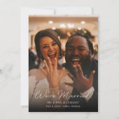フォト結婚タイポグラフィ発エレガント表V 招待状 (正面)