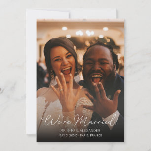 フォト結婚タイポグラフィ発エレガント表V 招待状