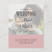 フォト結婚式招待状オーバーレイ文字LeahG BUDGET チラシ (正面)