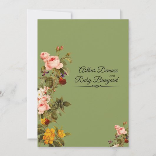 フォト結婚式招待状カード 招待状 (裏面)