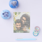 フォト結婚式招待状グリーナリー金ゴールドLeahG チラシ (シングル)