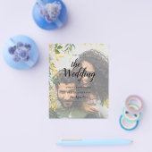 フォト結婚式招待状グリーナリー金ゴールドLeahG チラシ (シングル)