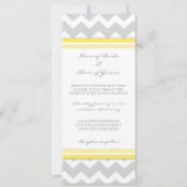 フォト結婚式招待状グレーイエローシェブロン 招待状 (裏面)