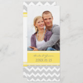 フォト結婚式招待状グレーイエローシェブロン 招待状 (正面/裏面)
