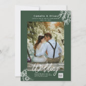 フォト結婚式招待状ジュニパーグリーンモダン 招待状 (正面)