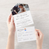フォト結婚式招待状ツイン結婚フレームテーマ- オールインワン招待状 (貼ってはがせる)
