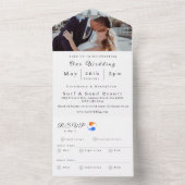 フォト結婚式招待状ツイン結婚フレームテーマ- オールインワン招待状 (内側)