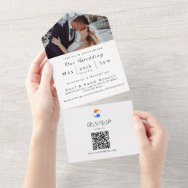 フォト結婚式招待状ツイン結婚フレームテーマ- オールインワン招待状