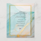 フォト結婚式招待状ティール(緑がかった色)金ゴールドインクLeahG (裏面)