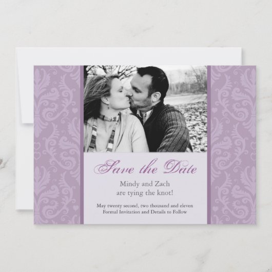 フォト結婚式招待状テンプレート セーブザデート (正面)