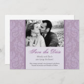 フォト結婚式招待状テンプレート セーブザデート (正面/裏面)