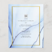 フォト結婚式招待状ネイビーブルー金ゴールドインクリードG チラシ (裏面)