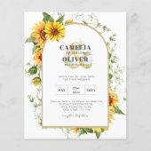 フォト結婚式招待状ヒマワリ チラシ (正面)