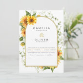 フォト結婚式招待状ヒマワリ 招待状 (スタンド正面)