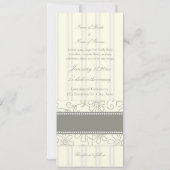 フォト結婚式招待状ベージュストライプフローラ 招待状 (裏面)