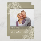 フォト結婚式招待状ヴィンテージフローラ 招待状 (正面/裏面)