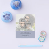 フォト結婚式招待状予算オーバーレイ文字LeahG チラシ (シングル)