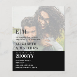 フォト結婚式招待状予算オーバーレイ文字LeahG チラシ