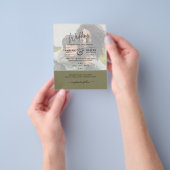 フォト結婚式招待状予算オーバーレイ文字LeahG チラシ (手)