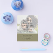 フォト結婚式招待状予算オーバーレイ文字LeahG チラシ (シングル)