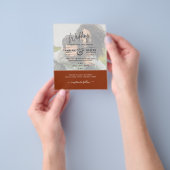 フォト結婚式招待状予算オーバーレイ文字LeahG チラシ (手)