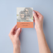 フォト結婚式招待状予算オーバーレイ文字LeahG チラシ (手)