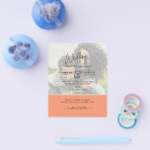 フォト結婚式招待状予算オーバーレイ文字LeahG チラシ (シングル)