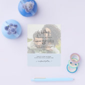 フォト結婚式招待状予算オーバーレイ文字LeahG チラシ (シングル)