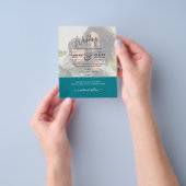 フォト結婚式招待状予算オーバーレイ文字LeahG チラシ (手)