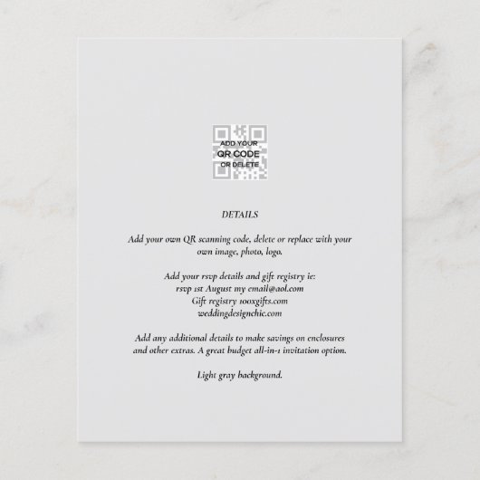 フォト結婚式招待状予算オーバーレイ文字LeahG チラシ