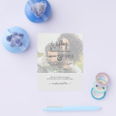 フォト結婚式招待状予算オーバーレイ文字LeahG チラシ (シングル)