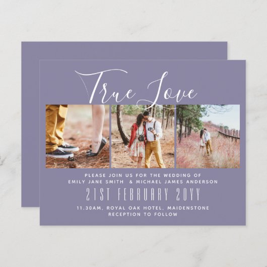 フォト結婚式招待状婚約ブライダルシャワー (正面/裏面)