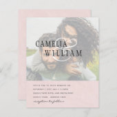 フォト結婚式招待状婚約日付の保存 (正面/裏面)