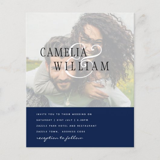 フォト結婚式招待状婚約日付の保存 (正面)