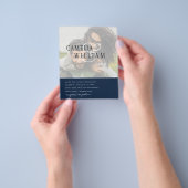 フォト結婚式招待状婚約日付の保存 チラシ (手)