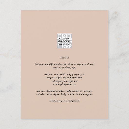 フォト結婚式招待状婚約日付の保存 チラシ (裏面)