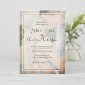 フォト結婚式招待状素朴ヴィンテージオーバーレイ 招待状 (スタンド正面)