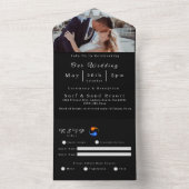 フォト結婚式招待状 – ツインフレイムス –  オールインワン招待状 (内側)