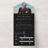 フォト結婚式招待状 – ツイン炎シンボル – LGBTQ- オールインワン招待状 (内側)