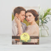 フォト結婚式招待状 | バ素朴ンウッドレモン 招待状 (スタンド正面)