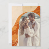 フォト結婚式招待状、レトロ焦げオレンジ 招待状 (裏面)