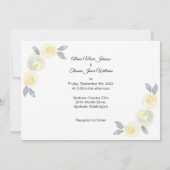 フォト結婚式招待状 – 黄色と灰色のフローラ セーブザデート (裏面)