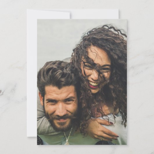 フォト結婚式招待状QRCode RSVPダスティブルー 招待状 (裏面)