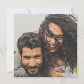 フォト結婚式招待状QRCode RSVPティール（緑がかった色）ブルー (裏面)