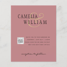 フォト結婚式招待状QRCode RSVP埃バラ チラシ