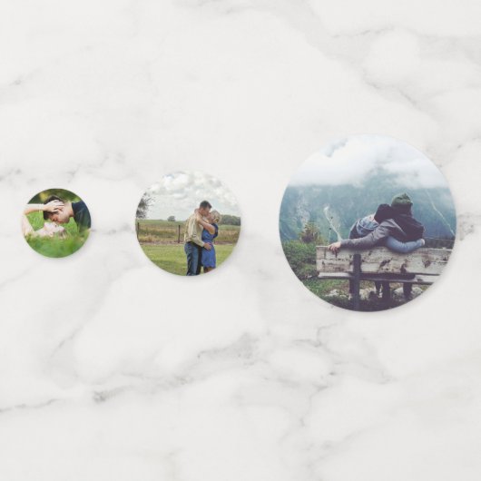 フォト結婚紙吹雪のパーソナライズされたテーブルデコ コンフェッティ (正面)