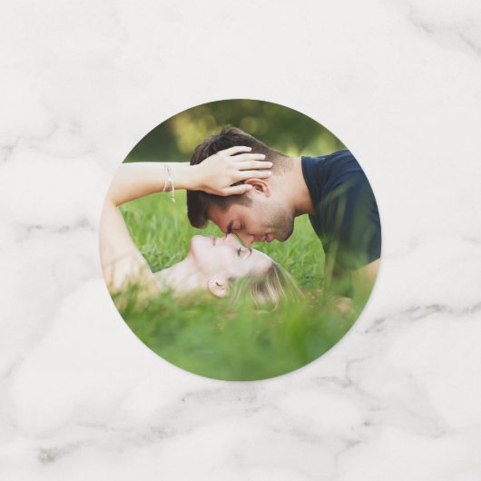 フォト結婚紙吹雪のパーソナライズされたテーブルデコ コンフェッティ (スモール正面)