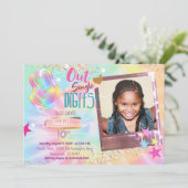 フォト絞り染め招待状ピースアウト独身の桁数 招待状 (スタンド正面)