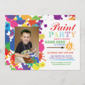 フォト絵を描パーティーアート招待状招待状 招待状 (正面/裏面)