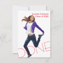 フォト縦書き完了- 3x5卒業パーティ招待状 招待状